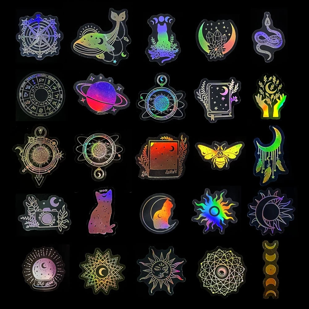 10/30/50/100PCS Holographic Laser Butterfly PET Flash Dream Stickers Aesthetic Hand Account DIY Notebook Motorcycle Car Sticker