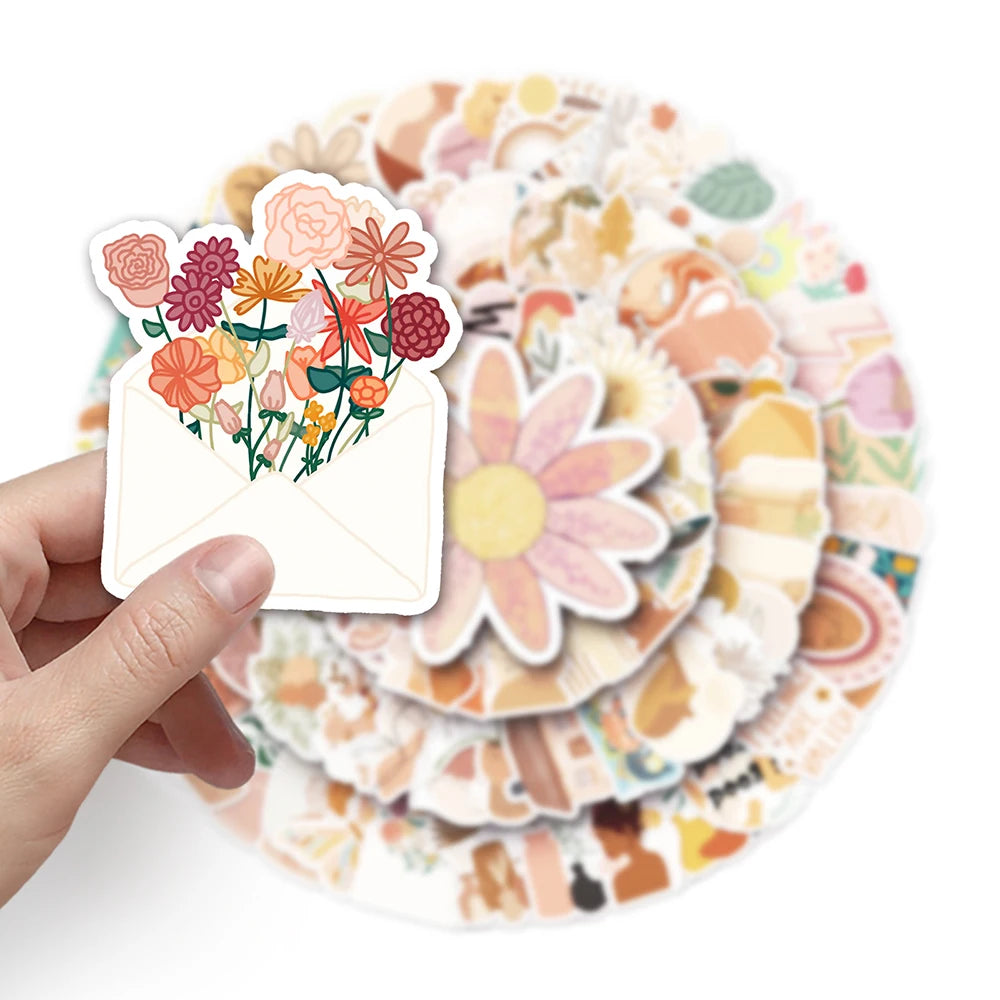 10/30/50/100PCS Art Bohemian Aesthetic Stickers Graffiti Ins Style Cartoon Decals DIY Decoration Fridge Guitar Phone Laptop Toy