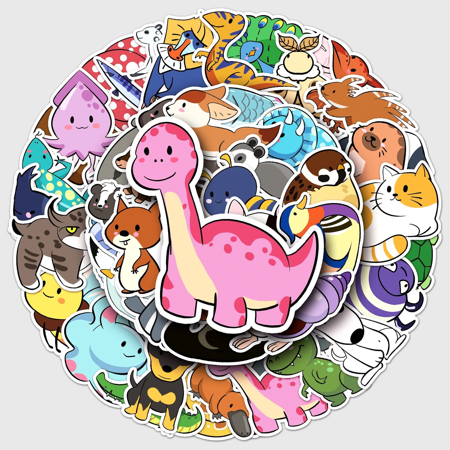 50Pcs Animal Pen Cartoon Waterproof Vinyl Stickers for Skateboard Snowboard