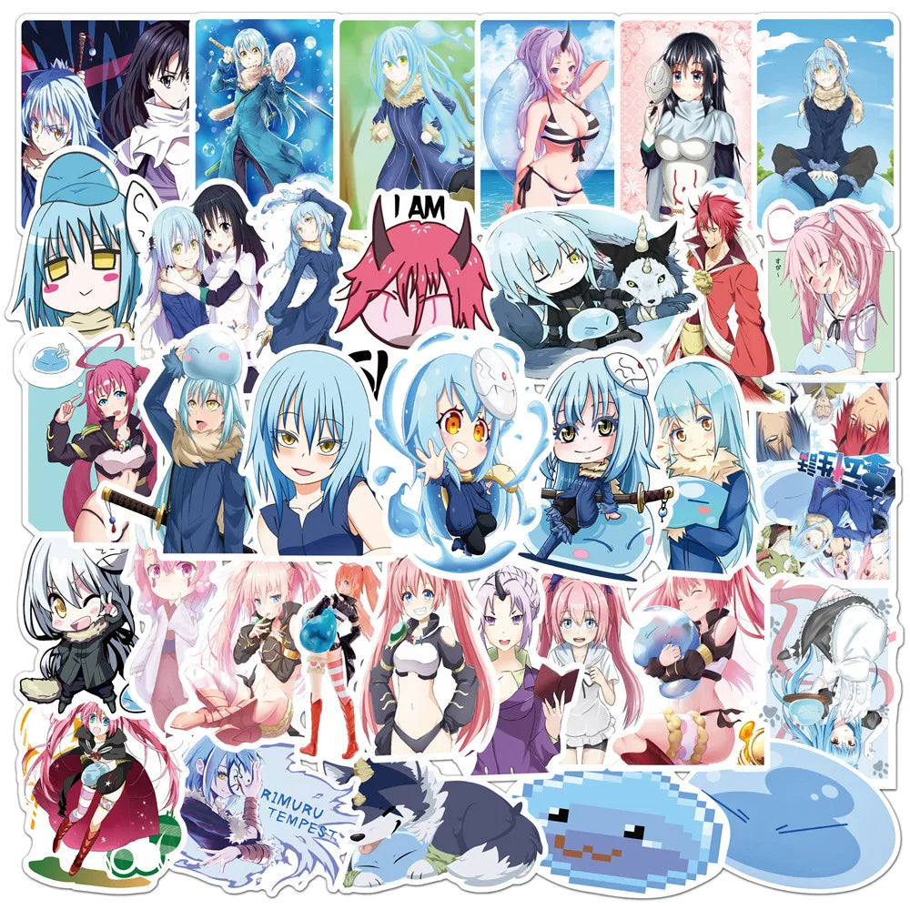 50pcs That Time I Got Reincarnated As A Slime Stickers for Helmet, Wall, Desktop Decoration