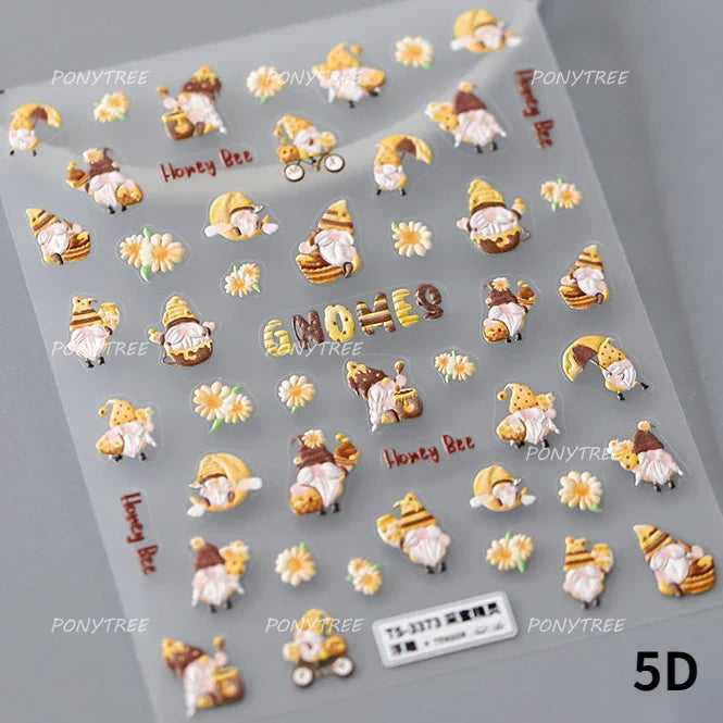 Daisy Sunflower Nail Art Stickers Decals Supplies