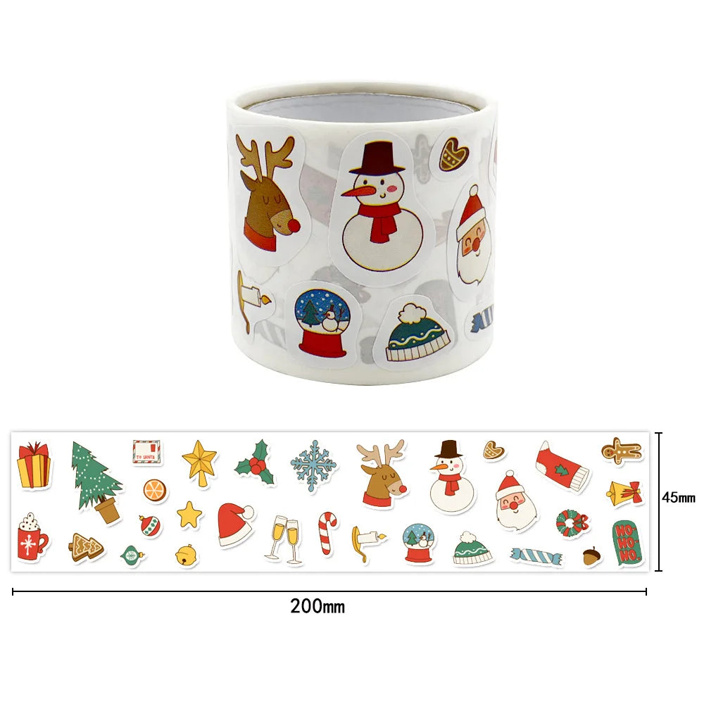 300Pcs Merry Christmas Stickers for Scrapbook, Diary, Album, Stationery, Toys