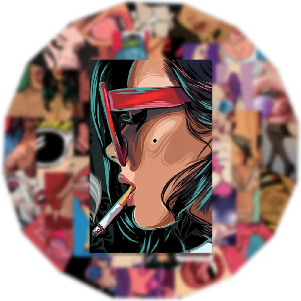 10/30/50PCS Anime Hentai Sexy Beauty Girls Stickers Graffiti PVC Waterproof Motorcycle Laptop Guitar Phone Bike Decals DIY Toys