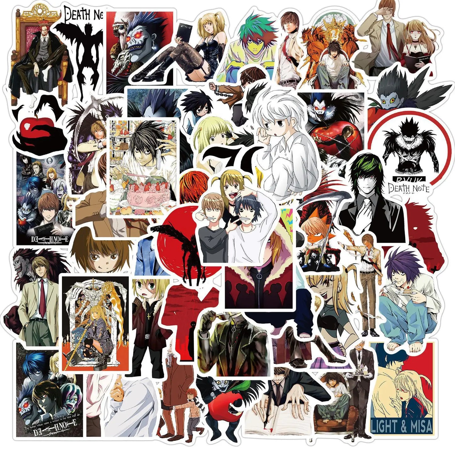 50pcs Death Note Anime Stickers for Helmets, Walls, DIY Decoration Wholesale