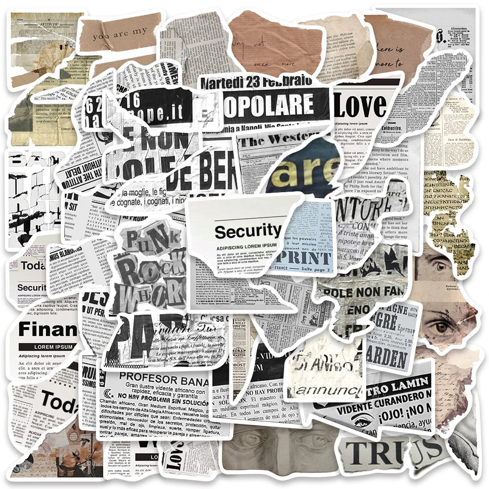 50PCS Vintage VSCO Graffiti Stickers Aesthetic Decals for Laptop, Luggage, Phone, Car, Kids