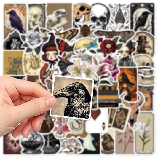 10/50Pcs Gothic Dark Romance Witch Skull Stickers Aesthetic DIY Kids Diary Suitcase Scrapbook Phone Laptop Luggage Decal Sticker