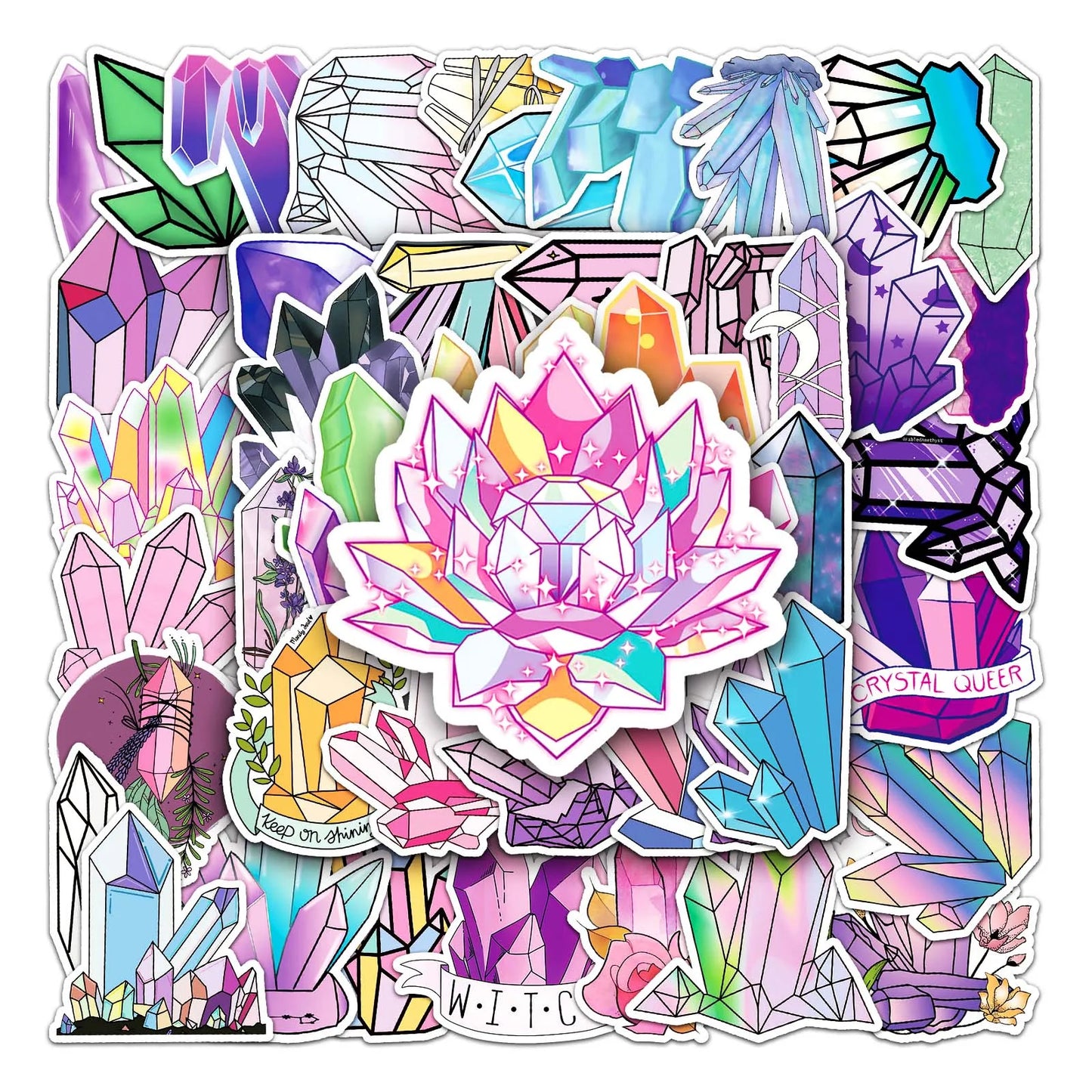 50Pcs Cute Waterproof Vinyl Stickers for Skateboard Snowboard