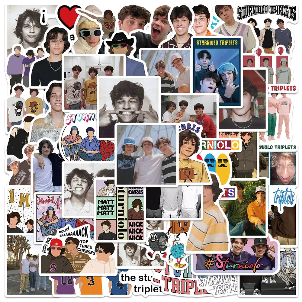 50PCS Sturniolo Triplets Waterproof Stickers for Bottle, Phone, Notebook, Luggage, Car