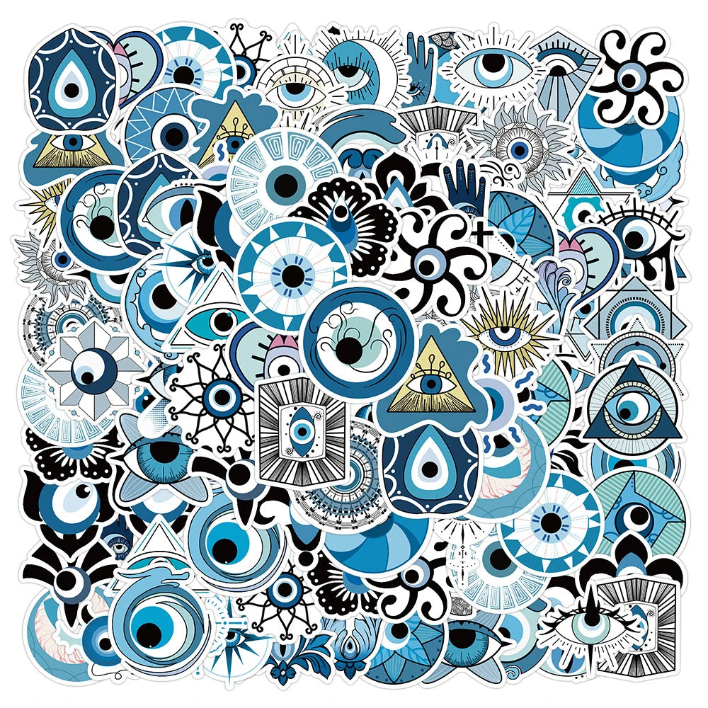 10/30/50pcs New Turkish Evil Eye Graffiti Stickers Skateboard Laptop Motorcycle Album Car Luggage Cool Waterproof Sticker Toy