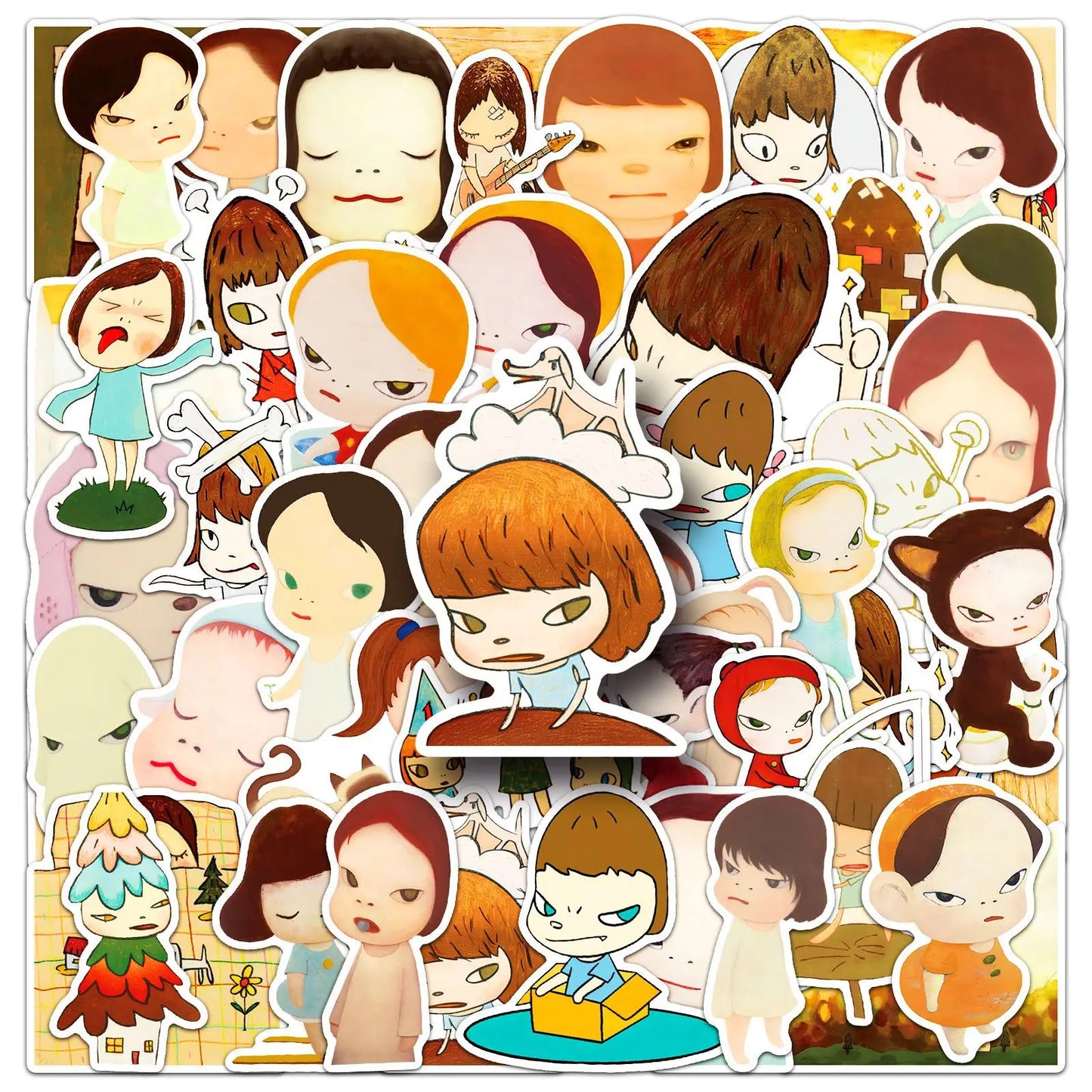 51Pcs Yoshitomo Nara Stickers Waterproof Decals Set