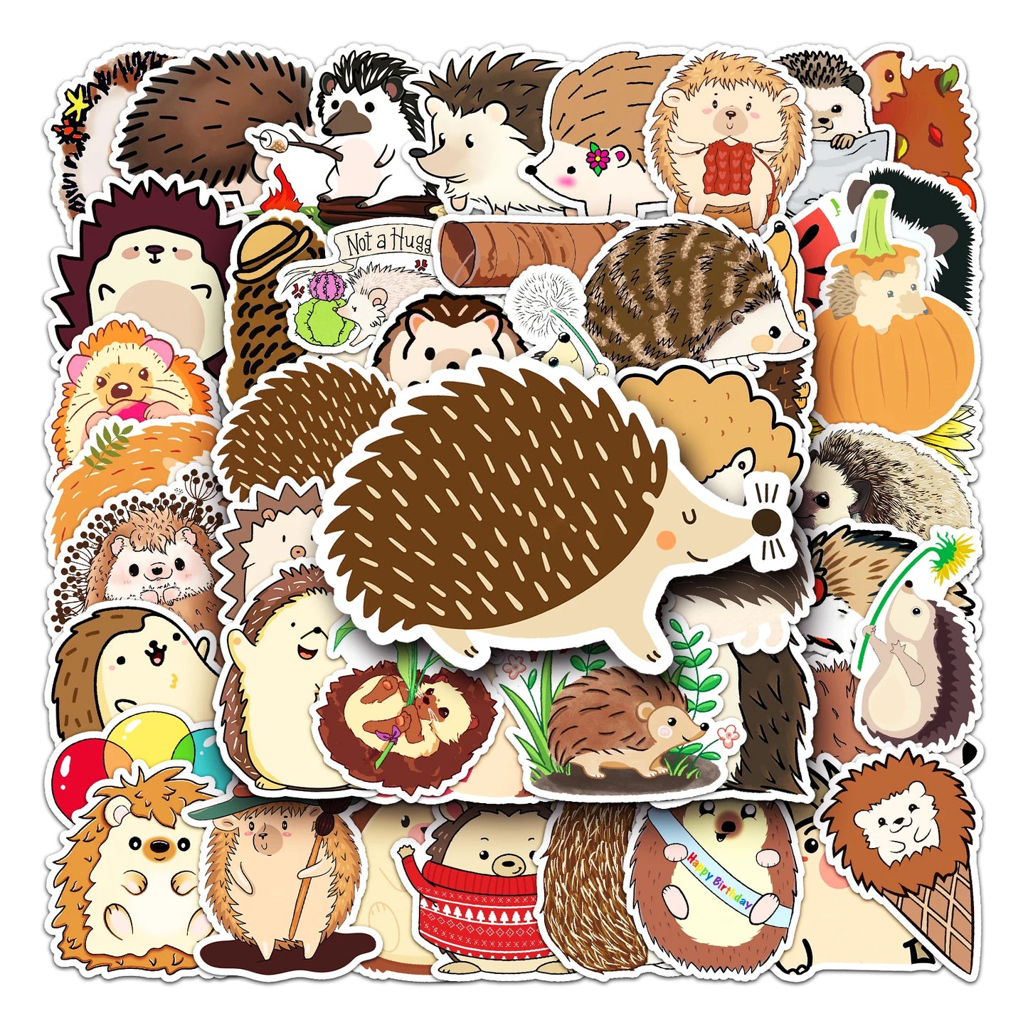 50Pcs Hedgehog Cartoon Waterproof Vinyl Stickers for Skateboard Snowboard