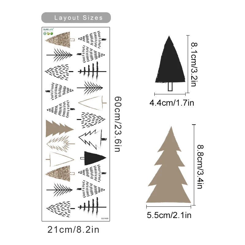 Cartoon Christmas Tree Snowflake Wall Stickers Nursery Vinyl Decals