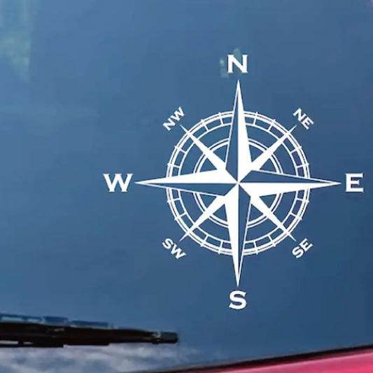 Nautical Compass Reflective Car Laptop Vinyl Decals