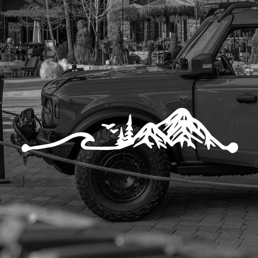 Waves & Mountains Vinyl Decals for Cars, Laptops, Walls