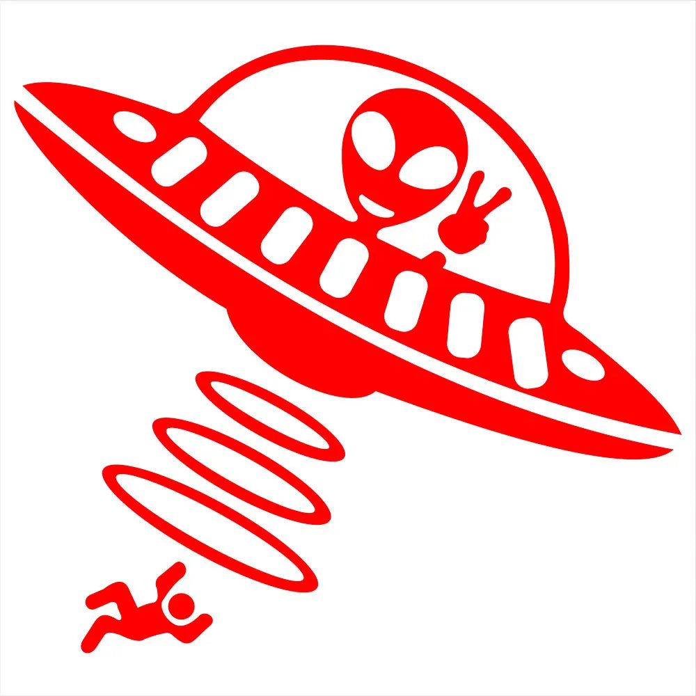 UFO Alien Car Stickers: Reflective Waterproof Vinyl Decals