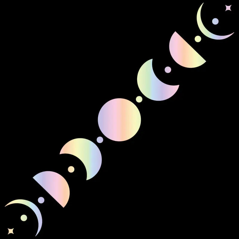 50CM Moon Phase Car Sticker Witch Windshield Decal