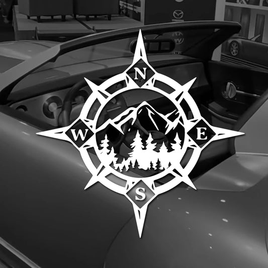 Camping Compass Vinyl Decals: Cars, Laptops, Walls, More