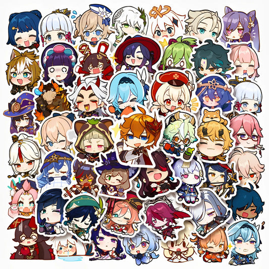 Genshin Impact Chibi Anime Stickers Set - Laptop, Phone, Car, Notebook Decals