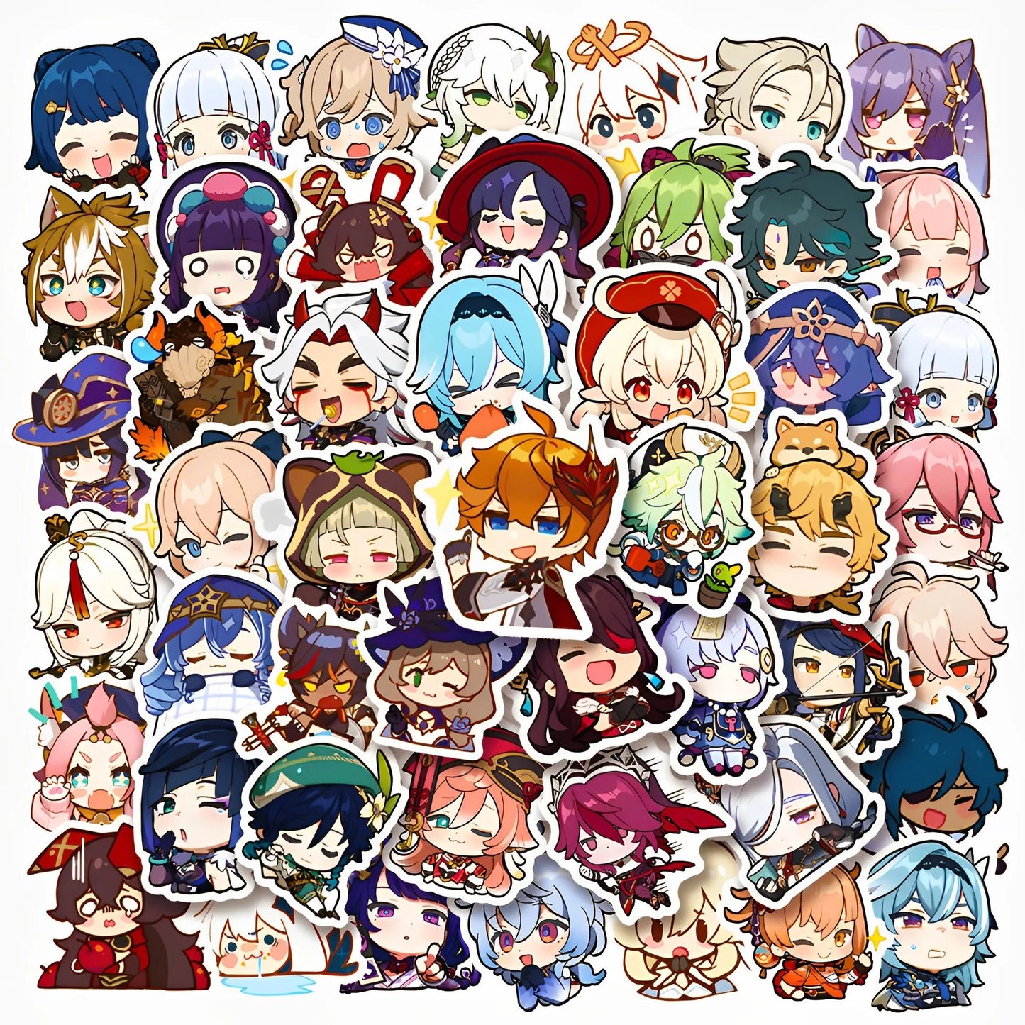 Genshin Impact Chibi Anime Stickers Set - Laptop, Phone, Car, Notebook Decals