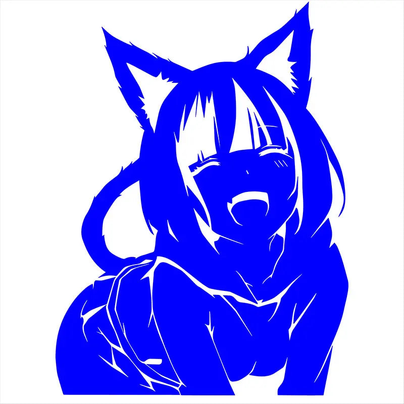 Animates A Female Cat Cartoon Car Sticker Beautiful Girl Window Decoration Laptop Stickers Waterproof Vinyl Decals