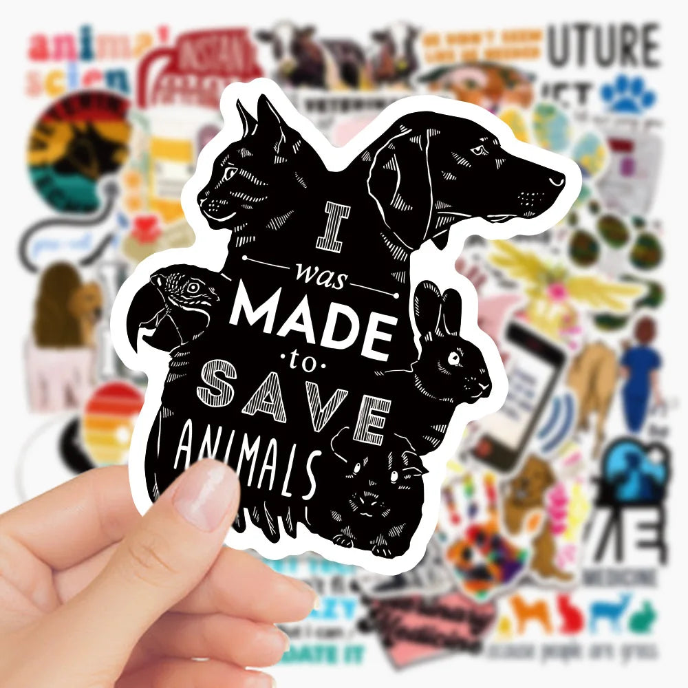 Cartoon Animal Stickers Pack - Laptop, Phone, Notebook, Wall Decor