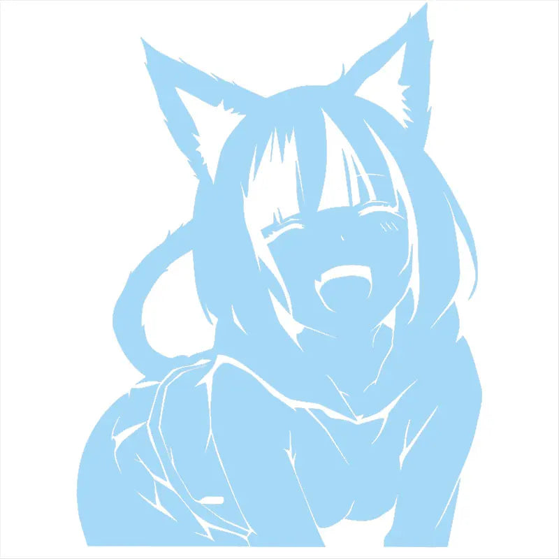Animates A Female Cat Cartoon Car Sticker Beautiful Girl Window Decoration Laptop Stickers Waterproof Vinyl Decals