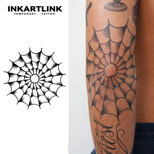 Spider web Temporary Tattoo,Lasts To 15 Days New Technology Magic Waterproof Semi Permanent Sticker.