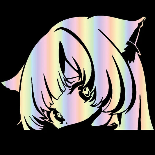 Anime Cat Girl Car Sticker - Waterproof Vinyl Decal