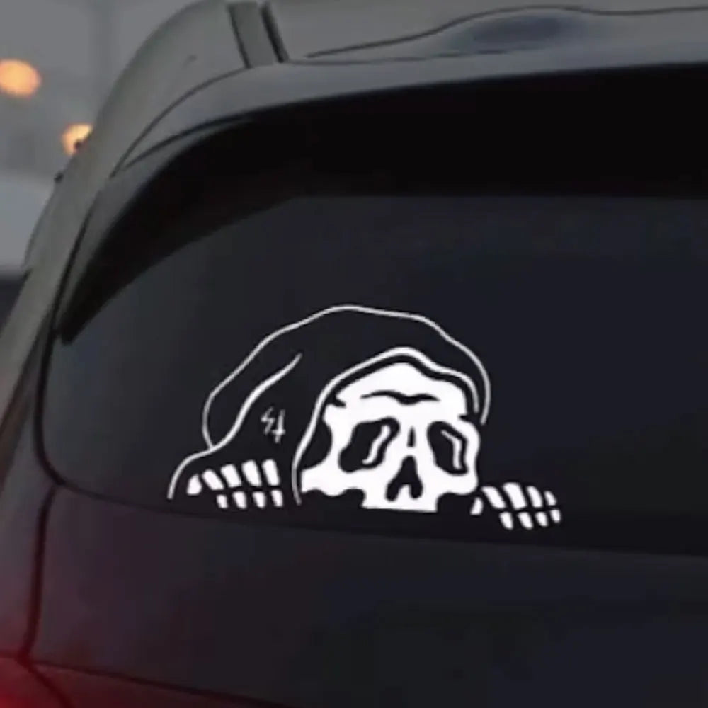 Halloween Skeleton Reaper Car Window Decal Sticker