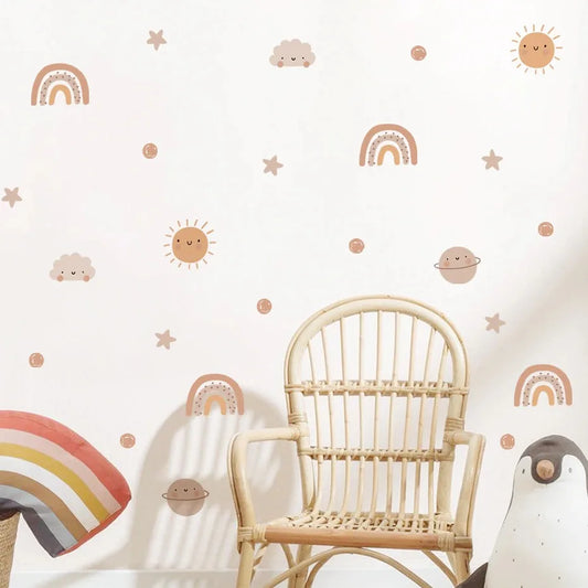 Boho Rainbow Wall Sticker for Nursery Girls Room Decor