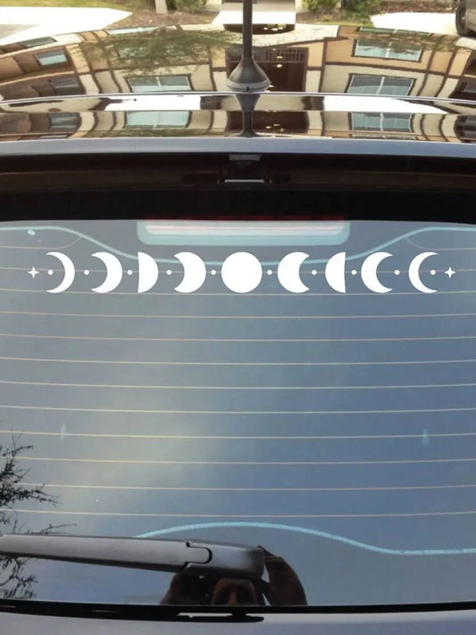 50CM Moon Phase Car Sticker Witch Windshield Decal