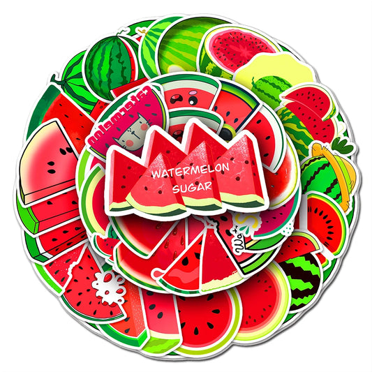 Cartoon Watermelon Stickers Pack for Laptop, Suitcase, Fridge, Phone, Car, Kids Decals