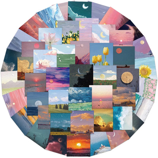 Scenery Oil Painting Stickers Decals for Laptop, Suitcase, Phone, Car, Kids Toy Gift