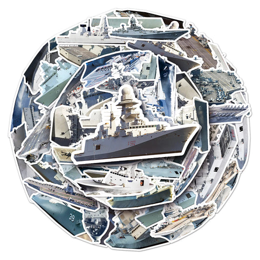 Warship Aircraft Carrier Stickers Set - Laptop, Phone, Suitcase, Notebook Decor