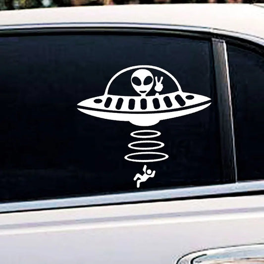 UFO Alien Car Stickers: Reflective Waterproof Vinyl Decals