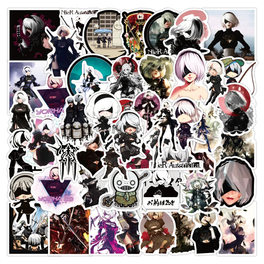 NieR:Automata Stickers Set - Laptop, Skateboard, Guitar, Phone, Waterproof Decals