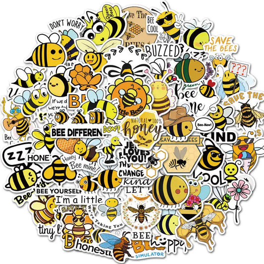 Bee Stickers Pack: Laptop, Phone, Car, DIY Gifts