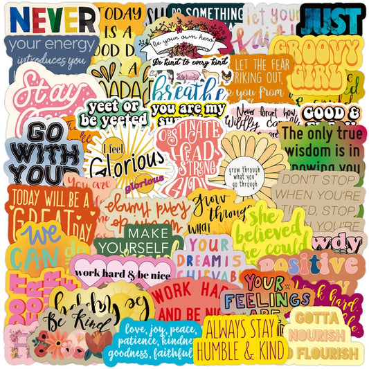 Motivational Quote Stickers Waterproof Decals for Laptop Phone Office Study Room