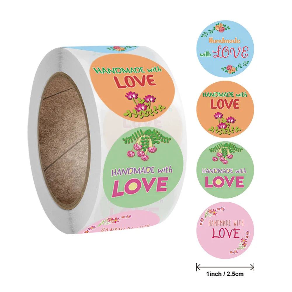 100-500pcs Love Shaped Label Sticker Scrapbooking Gift Packaging Seal Birthday Party Wedding Supply Stationery Sticker