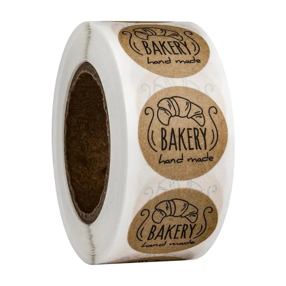 100-500pcs Kraft Paper Hand Made Stickers "bakery" Scrapbooking For Cookie Boxes Seal Labels Sticker Cute Stationery