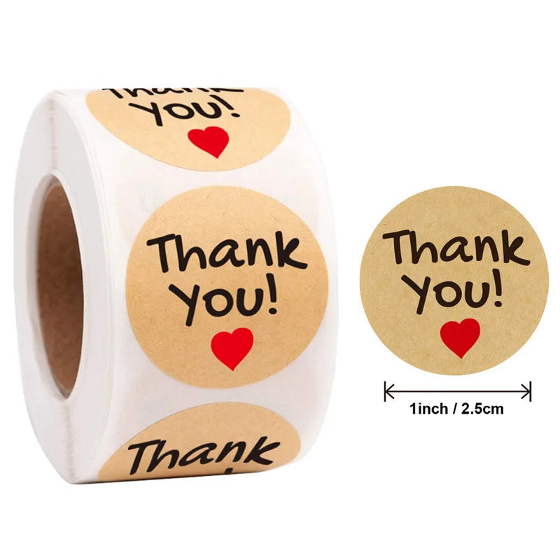 500 Labels Per Roll Thank You Sticker For Seal Label Scrapbooking Christmas Sticke Decoration Sticker Stationery Sticker