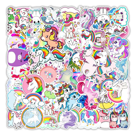 Unicorn Cartoon Stickers 10/30/50PCS Waterproof for Car Bike Luggage Phone Laptop