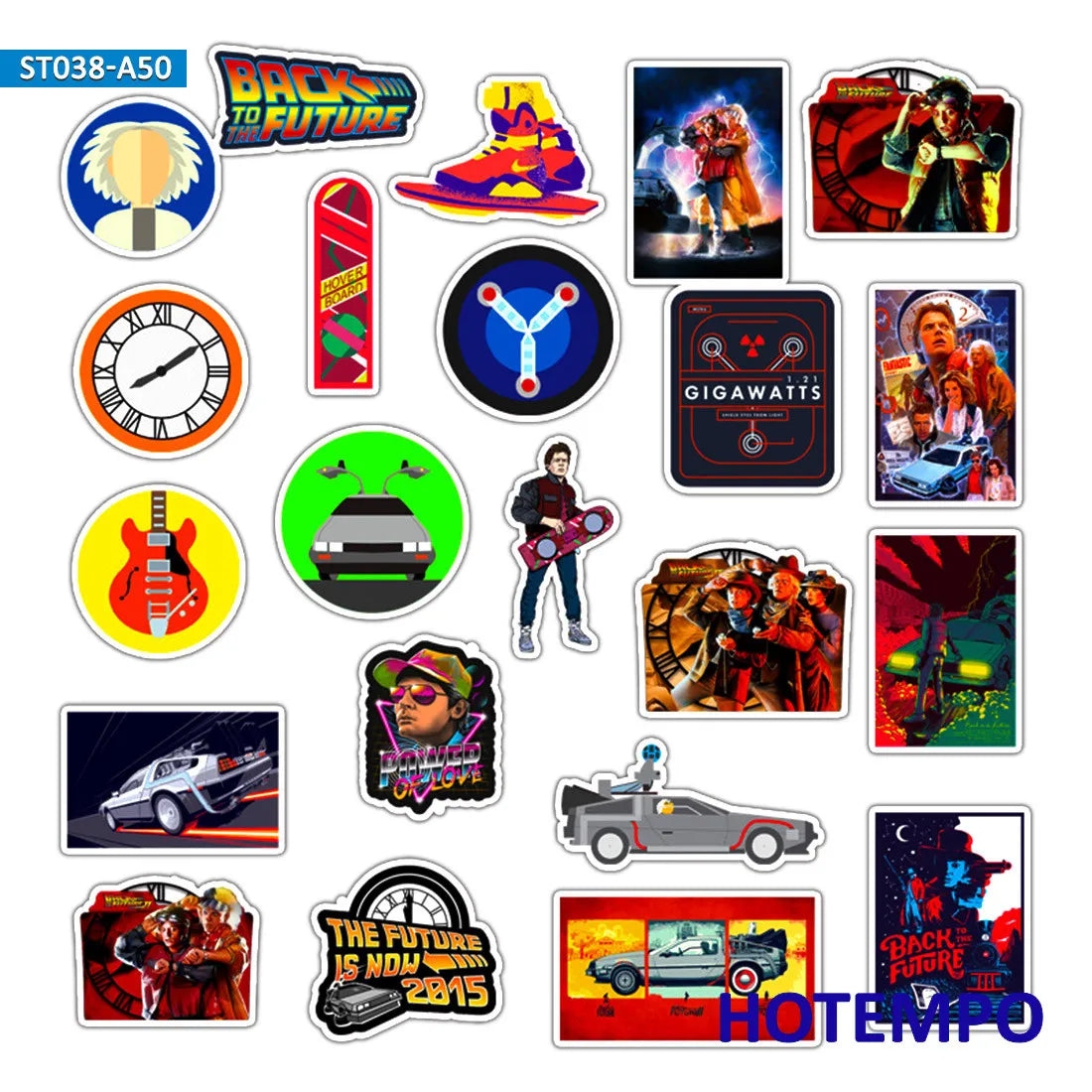 50pcs Classic Movie Back To The Future Mixed Sticker Pack