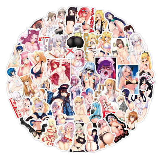 Anime Hentai Waifu Bunny Girl Decal Stickers for Phone Laptop Skateboard Car
