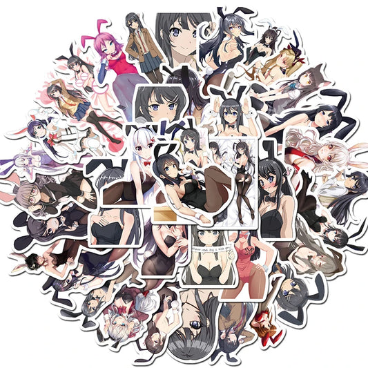 Anime Bunny Girl Stickers 10/30/50pcs Waterproof Decals for Laptop, Skateboard, Car, Phone