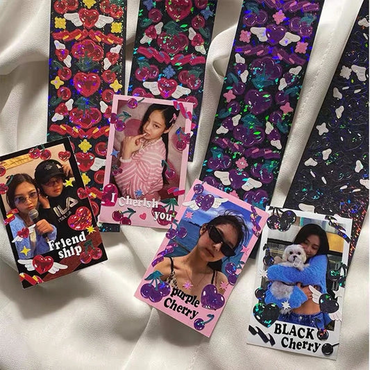 Korean Cherry Laser Scrapbook Stickers Kawaii Stationery