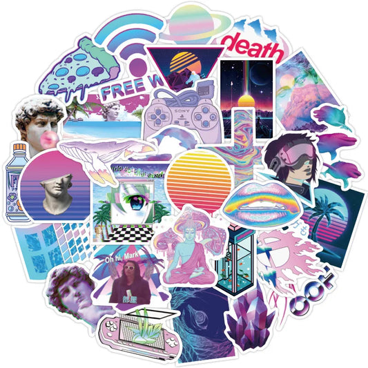 Vsco Vaporwave Stickers Waterproof DIY Skateboard Laptop Phone Decals