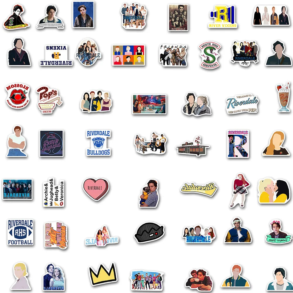 10/30/50/100PCS TV Series Riverdale Waterproof Stickers Skateboard Guitar Laptop Luggage Phone Graffiti Decal Sticker For Kids