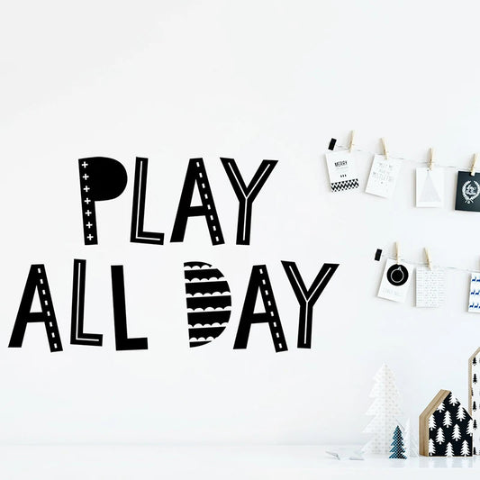Scandi Play All Day Wall Decal Kids Room Decor