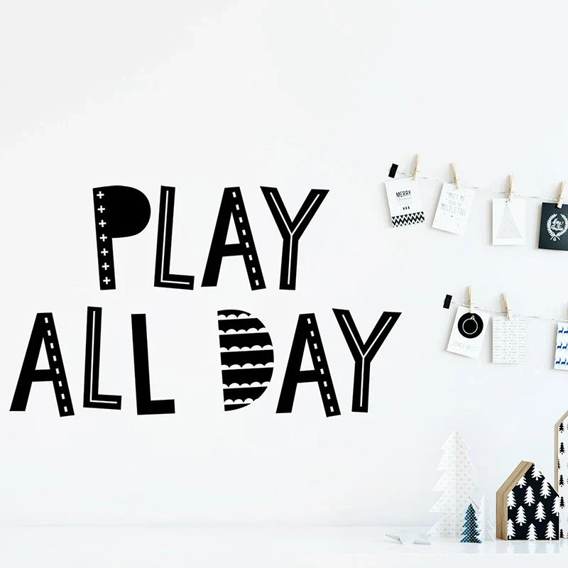 Scandi Play All Day Wall Decal Kids Room Decor